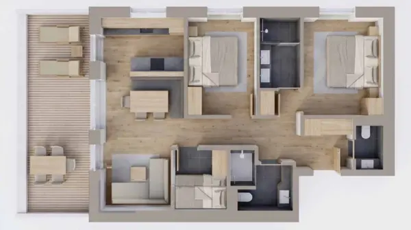 Floor plan of apartment Top 5, Elements Residences